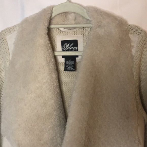 BLANC NOIR cream colored sweater cardigan/jacket. Size L. - Picture 7 of 11